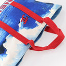 CHANEL Surfline Tote Bag Canvas Blue White Red CC Auth mr2068V-6