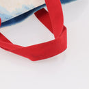 CHANEL Surfline Tote Bag Canvas Blue White Red CC Auth mr2068V-7