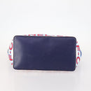 CHANEL Surfline Tote Bag Canvas Blue White Red CC Auth mr2068V-9