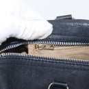Christian Dior Boston Bag Suede Navy Silver Auth mr2069-20