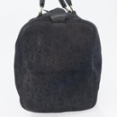 Christian Dior Boston Bag Suede Navy Silver Auth mr2069-3