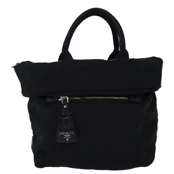 PRADA Hand Bag Nylon 2way Black Auth mr207