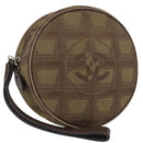 CHANEL New Travel Line Pouch Nylon Beige CC Auth mr2071-1