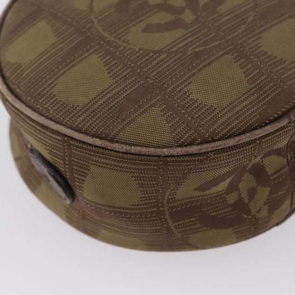 CHANEL New Travel Line Pouch Nylon Beige CC Auth mr2071