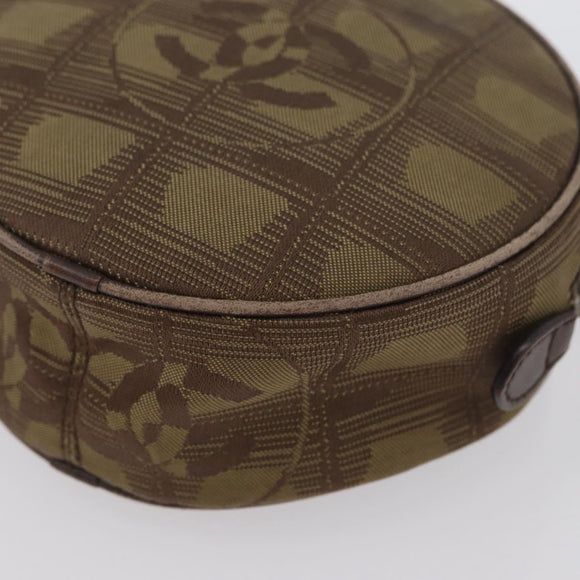 CHANEL New Travel Line Pouch Nylon Beige CC Auth mr2071