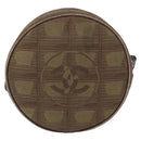 CHANEL New Travel Line Pouch Nylon Beige CC Auth mr2071-2