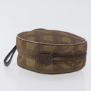 CHANEL New Travel Line Pouch Nylon Beige CC Auth mr2071-3