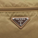PRADA Shoulder Bag Nylon Beige Silver Auth mr2076-14
