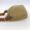 PRADA Shoulder Bag Nylon Beige Silver Auth mr2076-4