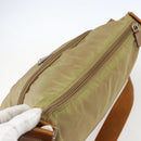 PRADA Shoulder Bag Nylon Beige Silver Auth mr2076-6