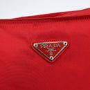 PRADA Shoulder Bag Nylon Red Silver Auth mr2077-18