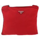 PRADA Shoulder Bag Nylon Red Silver Auth mr2077-13
