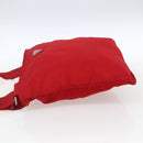 PRADA Shoulder Bag Nylon Red Silver Auth mr2077-3