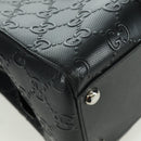 GUCCI GG Emboss Hand Bag PVC Black Gold Auth mr2079V-10