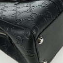 GUCCI GG Emboss Hand Bag PVC Black Gold Auth mr2079V-12