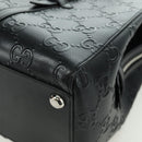 GUCCI GG Emboss Hand Bag PVC Black Gold Auth mr2079V-13