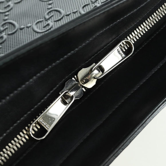 GUCCI GG Emboss Hand Bag PVC Black Gold Auth mr2079V
