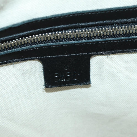 GUCCI GG Emboss Hand Bag PVC Black Gold Auth mr2079V