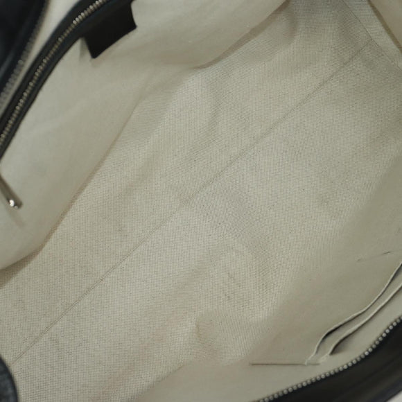 GUCCI GG Emboss Hand Bag PVC Black Gold Auth mr2079V