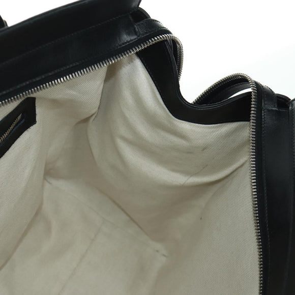 GUCCI GG Emboss Hand Bag PVC Black Gold Auth mr2079V