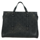 GUCCI GG Emboss Hand Bag PVC Black Gold Auth mr2079V-2