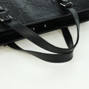 GUCCI GG Emboss Hand Bag PVC Black Gold Auth mr2079V-7