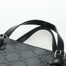 GUCCI GG Emboss Hand Bag PVC Black Gold Auth mr2079V-8