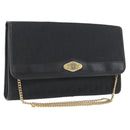 Christian Dior Trotter Canvas Chain Shoulder Bag Black Gold Auth mr2080-1