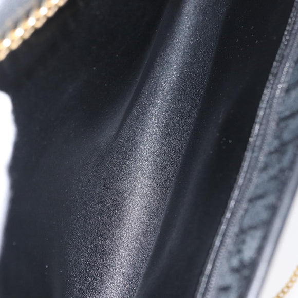 Christian Dior Trotter Canvas Chain Shoulder Bag Black Gold Auth mr2080