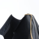 Christian Dior Trotter Canvas Chain Shoulder Bag Black Gold Auth mr2080-19
