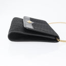 Christian Dior Trotter Canvas Chain Shoulder Bag Black Gold Auth mr2080-4