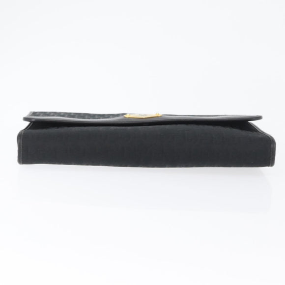 Christian Dior Trotter Canvas Chain Shoulder Bag Black Gold Auth mr2080