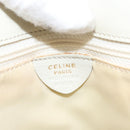 CELINE Hand Bag Leather White Gold Auth mr2081-15