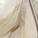 CELINE Hand Bag Leather White Gold Auth mr2081-17