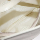 CELINE Hand Bag Leather White Gold Auth mr2081-25