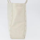 CELINE Hand Bag Leather White Gold Auth mr2081-4
