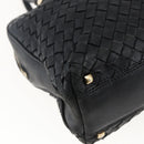 BOTTEGA VENETA INTRECCIATO Hand Bag Leather Black Gold Auth mr2087-17