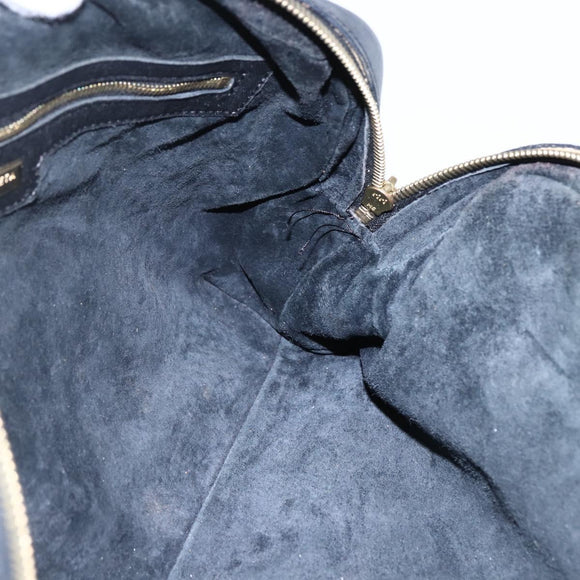 BOTTEGA VENETA INTRECCIATO Handtas Leer Zwart Goud Auth mr2087
