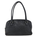 BOTTEGA VENETA INTRECCIATO Hand Bag Leather Black Gold Auth mr2087-13