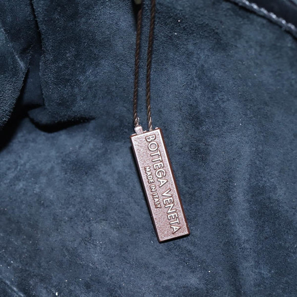 BOTTEGA VENETA INTRECCIATO Handtas Leer Zwart Goud Auth mr2087