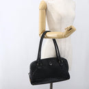 BOTTEGA VENETA INTRECCIATO Handtas Leer Zwart Goud Auth mr2087-25