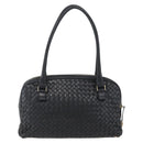 BOTTEGA VENETA INTRECCIATO Hand Bag Leather Black Gold Auth mr2087-2