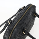 BOTTEGA VENETA INTRECCIATO Hand Bag Leather Black Gold Auth mr2087-6