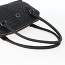 BOTTEGA VENETA INTRECCIATO Handtas Leer Zwart Goud Auth mr2087-7