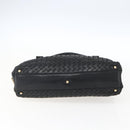 BOTTEGA VENETA INTRECCIATO Hand Bag Leather Black Gold Auth mr2087-5