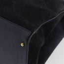 GUCCI Bamboo Hand Bag Suede Navy Gold 002 123 0322 Auth mr2091-15