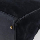 GUCCI Bamboo Hand Bag Suede Navy Gold 002 123 0322 Auth mr2091-16
