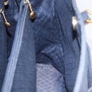 GUCCI Bamboo Hand Bag Suede Navy Gold 002 123 0322 Auth mr2091-20