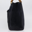 GUCCI Bamboo Hand Bag Suede Navy Gold 002 123 0322 Auth mr2091-3