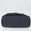 GUCCI Bamboo Hand Bag Suede Navy Gold 002 123 0322 Auth mr2091-5